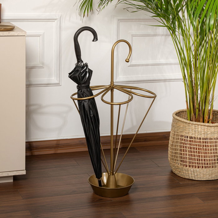 Aberto Design Paragüero de Metal Dorado